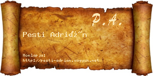 Pesti Adrián névjegykártya